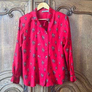 Vintage David Brooks Red Polo Blouse